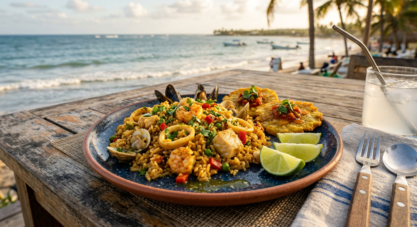 Arroz con mariscos y limón